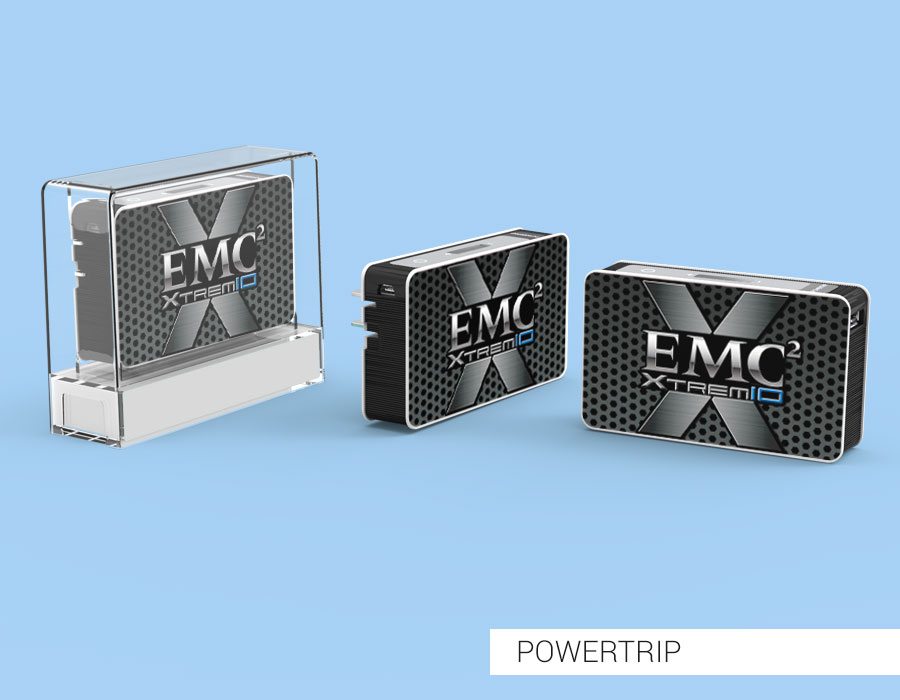 PowerTrip mobiel device charger with EMC branding