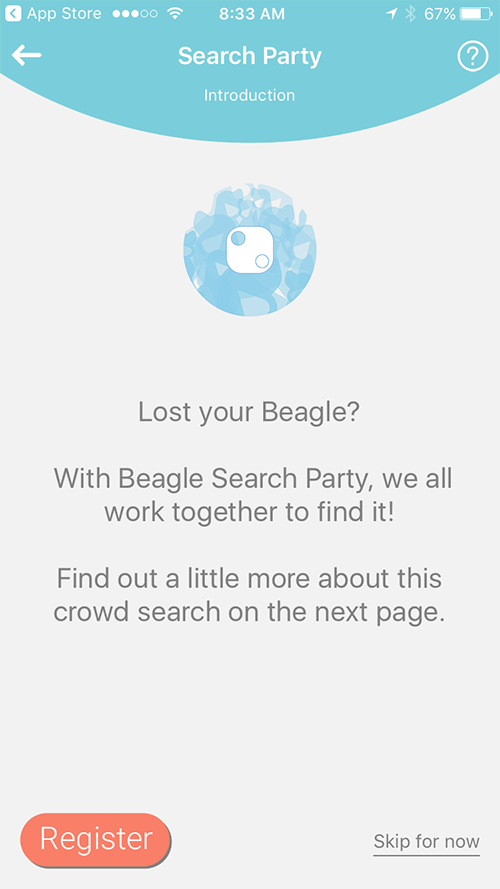 Search Party App Screen