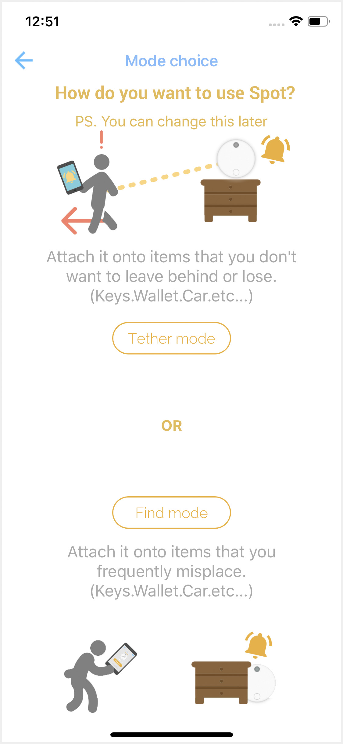Modes App Screen